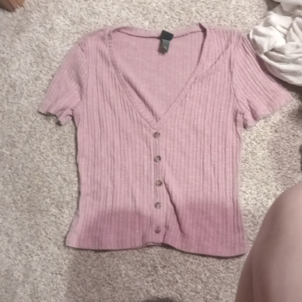 Pink button up tshirt